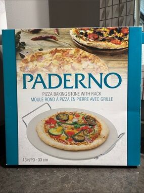 Paderno 13” Pizza Baking Stone with Rack